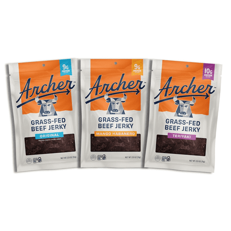Country Archer Beef Jerky Variety Pack byc Original Teriyaki, Mango Habanero, Beef Variety Pack, 2.5 Ounce (Pack of 3)