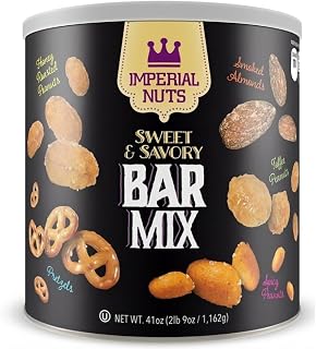 Imperial Nuts Sweet & Savory Bar Mix - Featuring Smoked Almonds, Pretzels, Toffee Peanuts, Spicy Peanuts, Honey Roasted Peanuts, - Delicious tasty snack for any occasion!