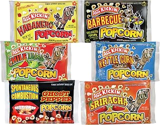 ASS KICKIN' Premium Microwave Popcorn - Variety Gift Pack (6) - Ultimate Spicy and Sweat Gourmet Gift - Try if you dare!