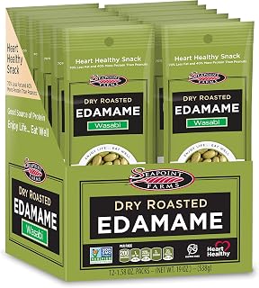 Seapoint Farms Dry Roasted Edamame, Wasabi, 1.58 oz (Pack of 12) | Plant Based Snack, 20g Protein, 3 Ingredients, 0 Added Oils, Vegan, Gluten Free, Keto, Non-GMO, Healthy Snack