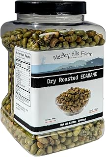 Dry Roasted Edamame by Medley hills farm 1.25 Lbs. in Reusable Container - edamame dry roasted and Lightly Salted - Healthy diet snacks - gluten-free
