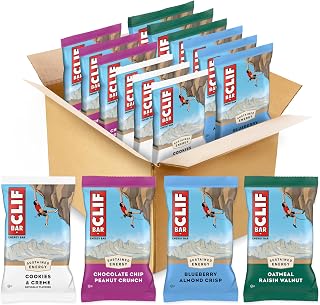CLIF BAR Protein Energy Bars, Variety Pack, 4 Flavors, 12ct | 10-11g Protein, Made with Organic Oats, Non-GMO, Plant-Based, No High Fructose Corn Syrup