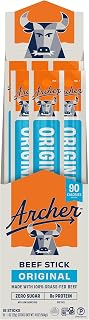 Archer Jerky Beef Sticks, Original, Grass-Fed, Gluten Free - 1 Oz, 18 Pack | Individually Wrapped Beef Snack, Bulk Snack Packs, Gluten Free, Paleo, Keto Friendly, Kids and Adults