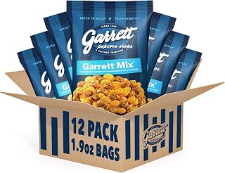 Garrett Popcorn Garrett Mix, 1.9oz, 12 Bags | Cheese and Caramel Gourmet Popcorn, Gluten Free, Sweet and Salty Snack Bags, Popped Popcorn Bags, Multipack