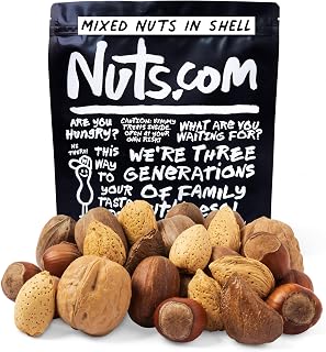 Nuts com - Mixed Nuts in Shell - 2 Lb Bag, Healthy Snack Sampler, Includes Premium Walnuts, Almonds, Hazelnuts, Pecans & Brazil Nuts - Good Source of Protein, Fiber & Omega-3