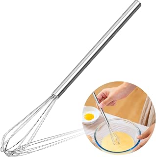 10 Inch Mini Whisk, 304 Anti-Rust Stainless Steel Small Whisks | Durable Small Whisks for Cooking,Baking, Mixing Ingredients & Deep Containers (1 Piece)