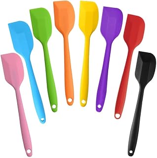 COLOGO Silicone Spatulas, 8 Pack 11 Inch, Sturdy Steel Core | Flexible edge for mixing and scraping, 500&deg;F heat resistant, food grade one-piece silicone, nonstick cookware safe