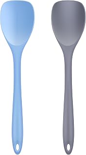 Silicone Spatula Spoon 2-Pack, Rubber Spoonula set Heat Resistant, Cooking Spoon spatula turner Seamless Non-Stick Scrapers for Baking Mixing.