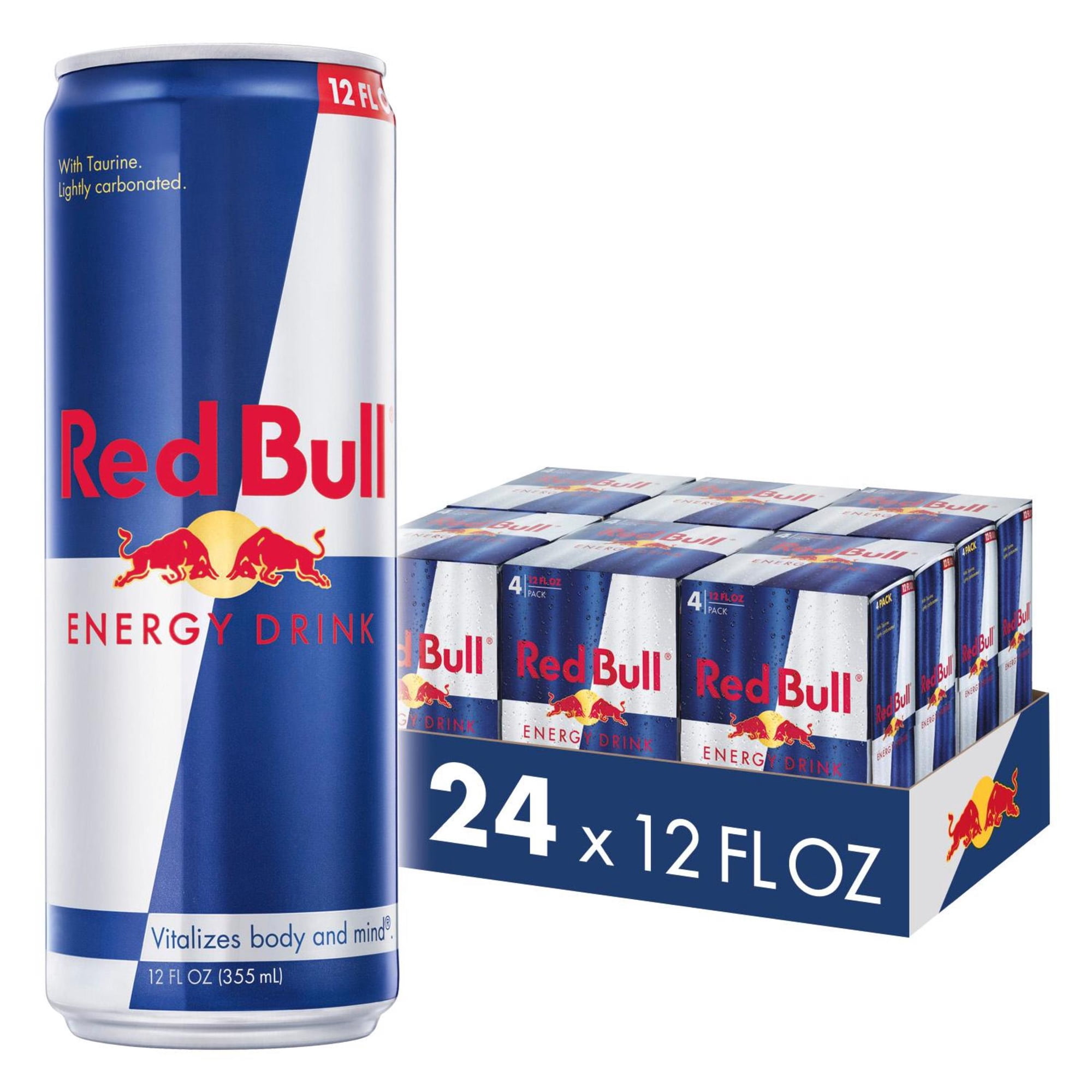 Red Bull Energy Drink, 12 fl. oz., 6 Packs of 4 Cans, 114mg Caffeine, Taurine & B Vitamins