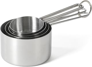 Martha Stewart Richburn 4-Piece Stainless Steel Measuring Cups Set &ndash; Durable and Accurate Kitchen Measuring Tools for Baking and Cooking