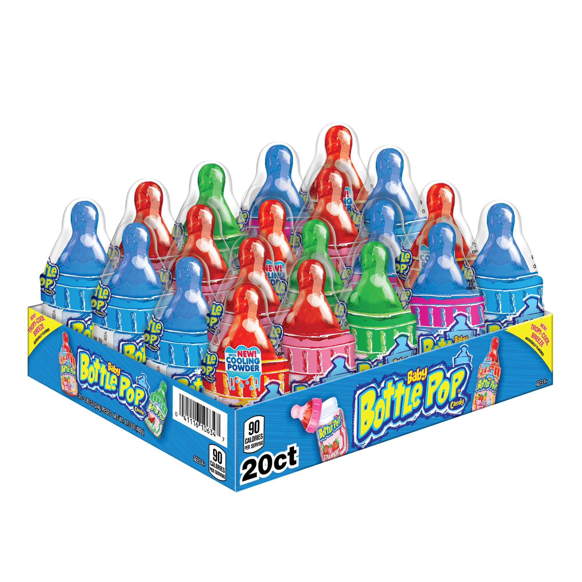 Baby Bottle Pop, Candy Lollipops, Assorted Fruity Flavors, Sucker Candy, Bulk Variety Pack, 17.0 oz, 20 Count