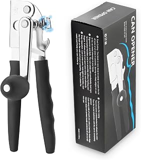 Manual Heavy Duty Crank Commercial Can Opener Cozy Long Handles | Razor Sharp Stainless Steel Cutting Wheel,Effortlessly Open Big Can,for Seniors, Arthritis, Restaurants,Home Kitchens