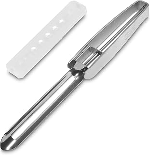 Stainless Steel Peeler Long Vegetable Peeler 8.5 inch | Potato Peeler Cabbage Peeler with Plastic Safety Cover Seki Japan