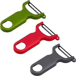 KUHN RIKON Original Swiss Peeler, Set of 3, Green, Red and Grey