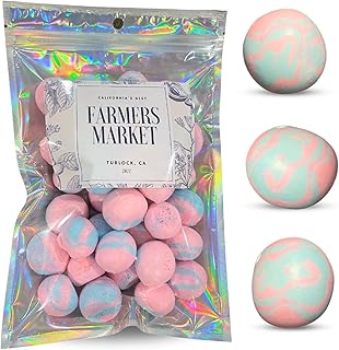 Farmers Market Cotton Candy Taffy - Blue And Pink, Freeze-Dried Freshness, Fluffy, Soft Texture - Whipped Cotton Candy Taffy, (2 oz)