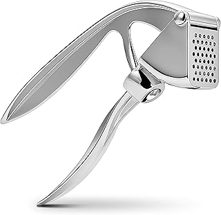 Garlic Press, Premium Metal Garlic Crusher & Mincer Tool, Zinc Alloy | Rust Proof & Dishwasher Safe, Easy to Use and Clean, Fits Multiple Cloves, Ergonomic Handle, Solid Structure