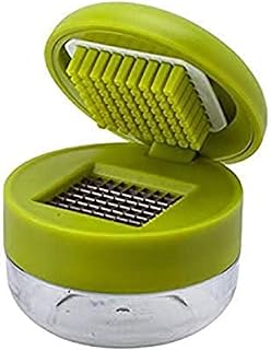 Joie Garlic Press and Chopper with Storage Container, Stainless Steel Blade | Easily Press and Chop Garlic with Minimal Effort, Ergonomic Grip Designed for Comfort