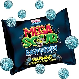 Barnetts Mega Sour Raspberry Candy 104g - Handmade British Hard Sweets - Extreme Sour Candy Challenge - Retro Party Bag & Gift Hamper Treats