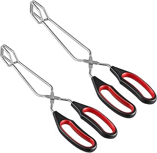 2-Pcs Stainless Steel Scissor Tongs, 9.25-Inch and 11-Inch set Kitchen cooking grilling tongs