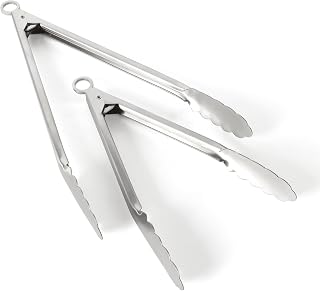 Martha Stewart Richburn 2-Piece Stainless Steel Tongs Set &ndash; 12-Inch and 9-Inch Kitchen Tongs for Grilling, Serving, and Cooking