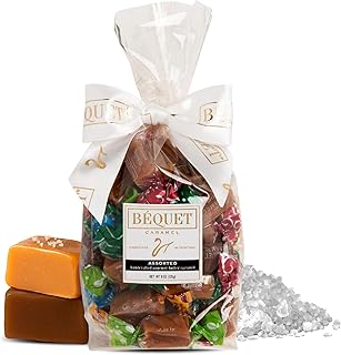 Bequet Assorted Caramels - Soft Individually Wrapped Candy - 8oz Gift Bag | Ready-to-gift bag. Small-batch caramel made in Montana with real cream and butter, Kosher Star-D, gluten free, non-GMO