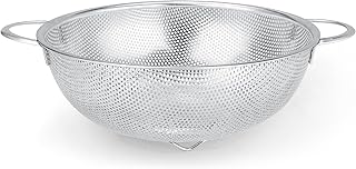Gulex Colander Stainless Steel 3-Quart with Base, Strainer for Kitchen Food