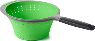 OXO Good Grips Silicone Collapsible Strainer - 2 Qt Capacity | Flexible Silicone Folds Flat, Heat Resistant, Fine Holes Drain Fast, Ideal for Pasta and Rinsing, Dishwasher Safe