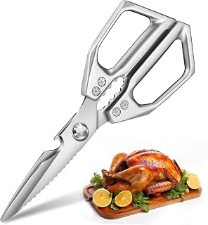 Kitchen Scissors for Food All Purpose Cooking Shears for Meat | Effortlessly cut meat, seafood, vegetables and herbs with sharp Japanese steel blades built for food prep.