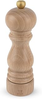 Peugeot Paris Pepper Mill, Classic, 7 in, Natural, PEFC Beech Wood | Manual pepper grinder, turn the knob to set your grind, lifetime mechanism guarantee, Made in France, 18 cm