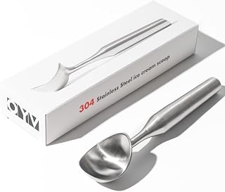 OYV 304 Stainless Steel Ice Cream Scoop, Heavy Duty, Ergonomic Handle | One-Piece Design, Supports Up To 88.2 lb(40 kg), Rust Resistant, Dishwasher Safe