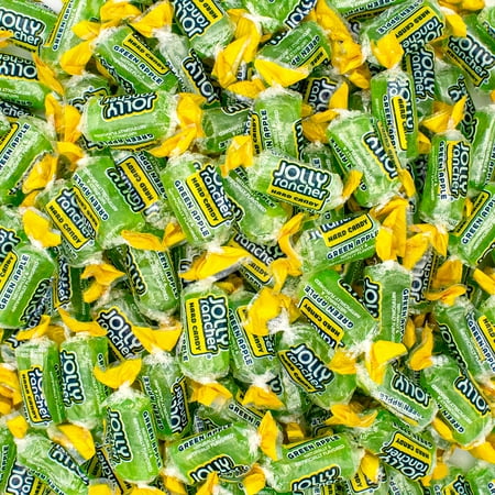 Jolly Rancher Green Apple Hard Candy - 1 LB, Bulk Individually Wrapped Candy, Resealable Bag - 1 Pound (16 Oz)