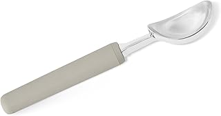 Amazon Basics Ice Cream Scoop, Soft Grip Handle, Dishwasher-Safe, Linen Gray