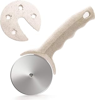 Pizza Cutter Wheel with Cover,Pizza Slicer-Healthy Stainless Steel Material | Beige Color Super Sharp Pizza Slicer Dishwasher safe with protective blade guard