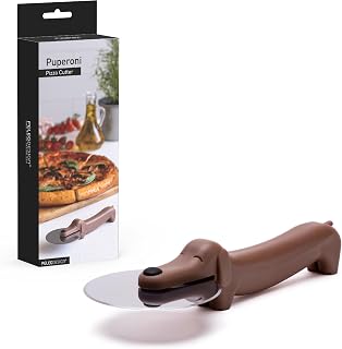 Peleg Design Puperoni Cute Pizza Cutter Wheel &ndash; Dog-Shaped Plastic Pizza Cutter Wheel with Stainless Steel Blade & Durable Plastic Handle, Funny Pizza Gifts