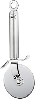 R&Ouml;SLE Pizza cutter and flamb&eacute; cutter, high-quality pizza knife with sturdy wheel, ground blade on both sides, hand guard, stainless steel 18/10