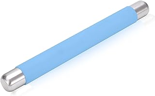 Rolling Pin Dough Roller for Baking with Thickened Non Stick Silicone Metal Handle Rolling Pin Stainless steel Fondant Roller Pin Cookie Pastry Kitchen Accessories 13.8 X 1.5 Inches