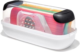 OXO Good Grips Complete Grate & Slice Set | Coarse and Medium Graters, Straight and Julienne Slicers, Ideal for Prep, Dishwasher Safe, Cheese Grater, Mandoline, Zester
