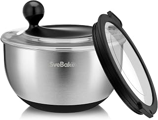 Stainless Steel Salad Spinner with Storage Lid, 5.3 Qt, BPA-Free | Quick Dry 4-in-1 Multi-Functional Lettuce Spinner, Drain, Stop Button, Fruit & Vegetable Washer, Non-Slip Base, Easy Clean