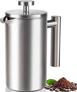 French Press 34 OZ, Durable Stainless Steel French Press Coffee Maker | Double-Wall Insulated Coffee Presses for Travel Camping Tea Everyday, Easy to Use, Dishwasher Safe