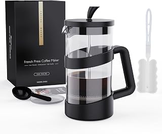 RAINBEAN Large French Press Glass Travel Camping Coffee Makers Pot, 34 oz Portable Cold Heat Press Coffee Tea Brewer