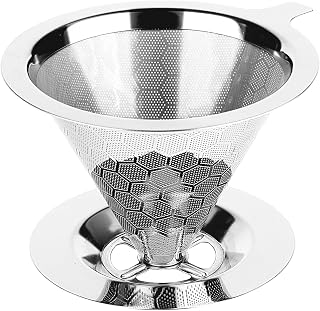 Pour Over Coffee Maker, Single Cup | Reusable Metal Coffee Filter, 304 Stainless Steel