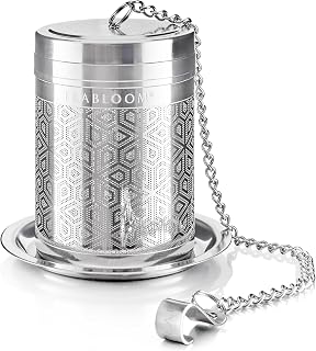 Teabloom Elegant Stainless Steel Loose Leaf Tea Infuser &ndash; Tea Connoisseur's Choice for White, Green, Oolong, Black, and Herbal Teas &ndash; Geometric Blossom Design &ndash; Large Size