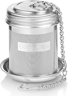 Stainless Steel Tea Infuser for Loose Leaf Tea, Small (1.5&rdquo; Diameter x 2.2&rdquo; Height) &ndash; Extra Fine Mesh Strainer with Chain Hook & Lid, Reusable Tea Steeper for Mugs, Cups & Teapots