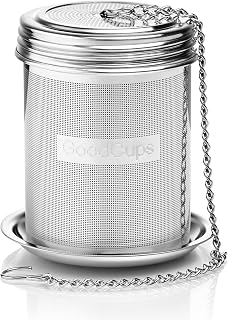 Stainless Steel Tea Infuser for Loose Leaf Tea, Medium (2.05&rdquo; Diameter x 2.95&rdquo; Height) &ndash; Extra Fine Mesh Strainer with Chain Hook & Lid, Reusable Tea Steeper for Mugs, Cups & Teapots