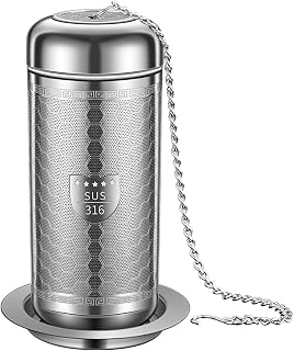 Tea Strainers for Loose Tea, Extra Fine Mesh Tea Infuser, 316 Stainless Steel with Extended Chain Hook, Loose Leaf Tea Steeper for Black Tea, Rooibos, etc (1 Pack - Large)