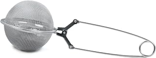 RSVP International Endurance Collection Loose Tea Infuser Spoon, 18/8 Stainless Steel, Dishwasher Safe, 6-1/2", Large Mesh, 2.5" Diameter