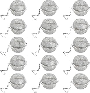 15Pcs Loose Leaf Tea Steeper, Stainless Steel Tea Ball Infusers for Loose | Extra Fine Mesh Tea Strainer Tea Diffusers,Tea Filter for Brew Leaf Tea Flavoring Herbal Spices Seasonings