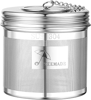 Extra Large Tea Infuser -304 Tea Filter with Threaded Lid & Chain Hook-Perfect for Loose Leaf Tea,Cooking,Herbs,Iced Tea & Soup - Extra Fine Mesh Tea Strainers