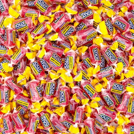 Jolly Rancher Cherry Hard Candy - 1 LB, Bulk Individually Wrapped Candy, Resealable Bag - 1 Pound (16 Oz)