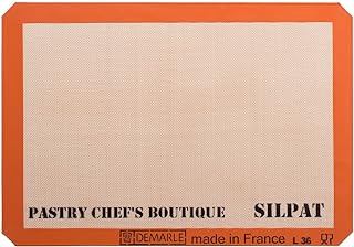 Sasa Demarle Silpat Premium Non-Stick Silicone Baking Mat, Big Sheet Pan Size (2/3) for a 15''x 21'' Sheet Pan - 13.58''x 19.5'' - ONE MAT ONLY - by Pastry Chef's Boutique